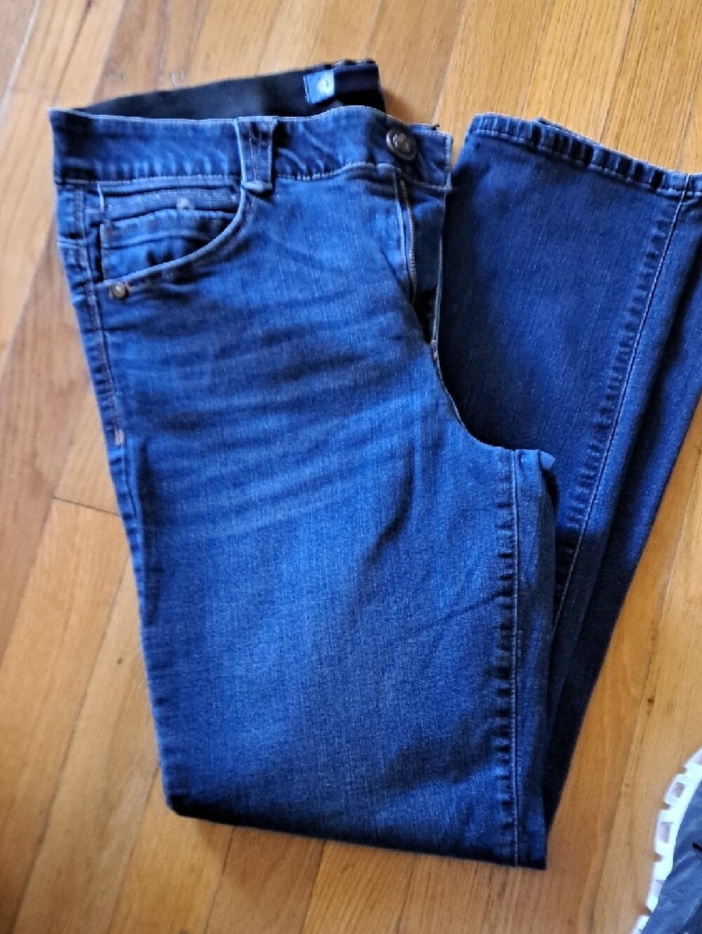 Democracy Dark Blue Denim Jeans with Gold Logo Detail - Picture 4 of 5